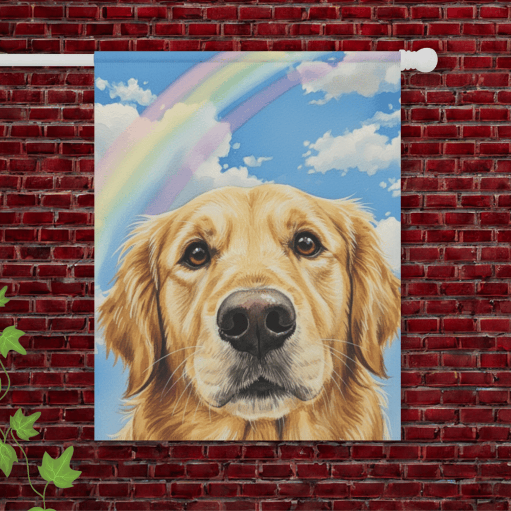Looking Down Golden Retriever Garden Flag 24.5'' × 32''