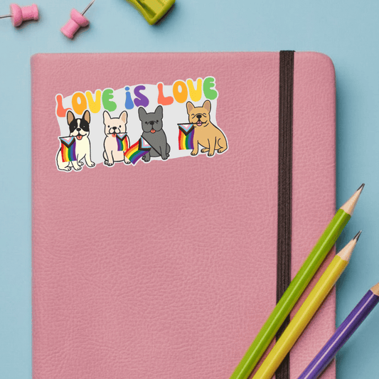 Love is Love Pride French Bulldog Sticker