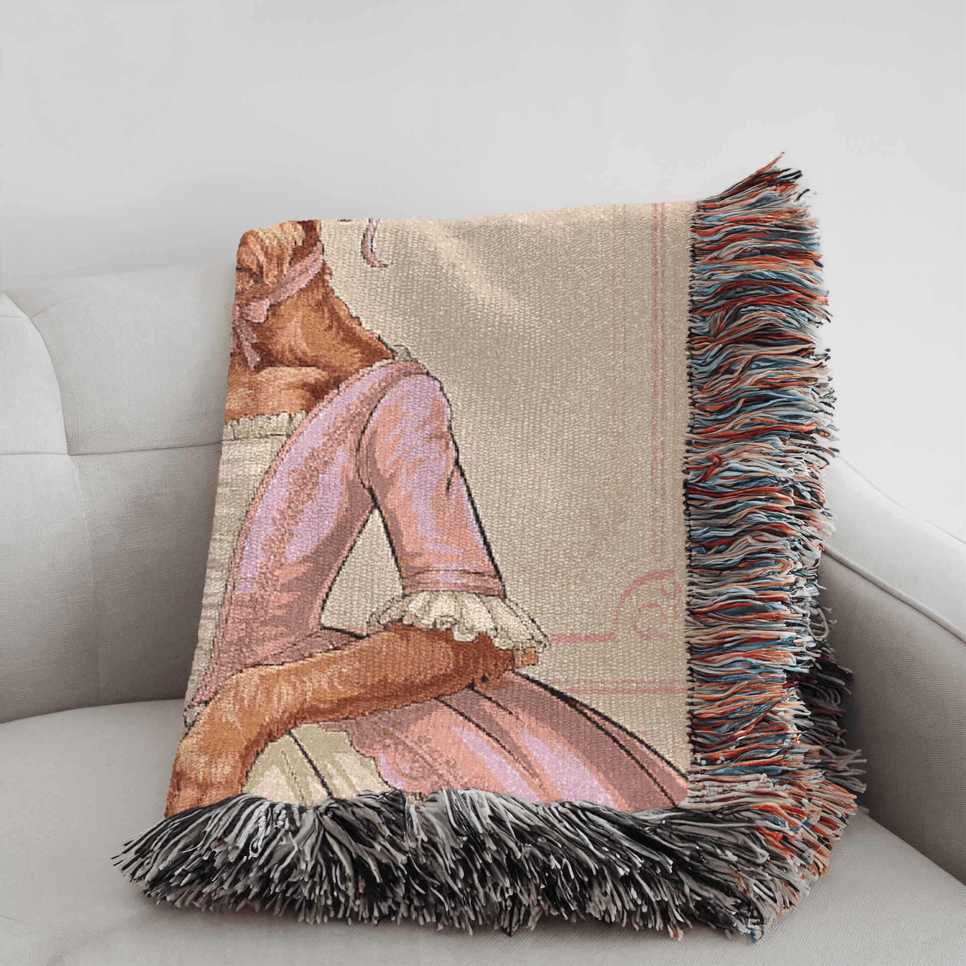 Printify Home Decor Marie Antoinette Pet Woven Blanket, Airedale Terrier Dog Throw Housewarming, Fun Home Accent