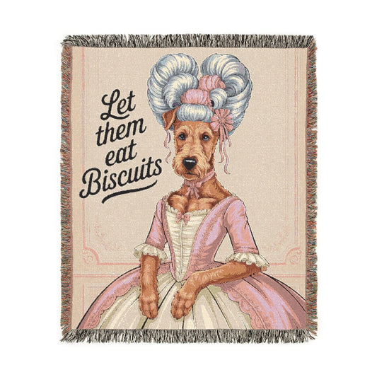 Printify Home Decor Marie Antoinette Pet Woven Blanket, Airedale Terrier Dog Throw Housewarming, Fun Home Accent