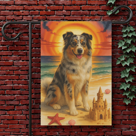 Printify Garden Flag 12'' × 18'' Merle Australian Beach Garden Flag