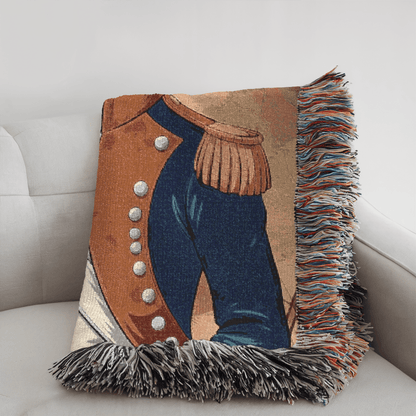 Printify Home Decor Military Portrait Airedale Terrier Dog, Pet History Throw Housewarming, Fun Home Accent