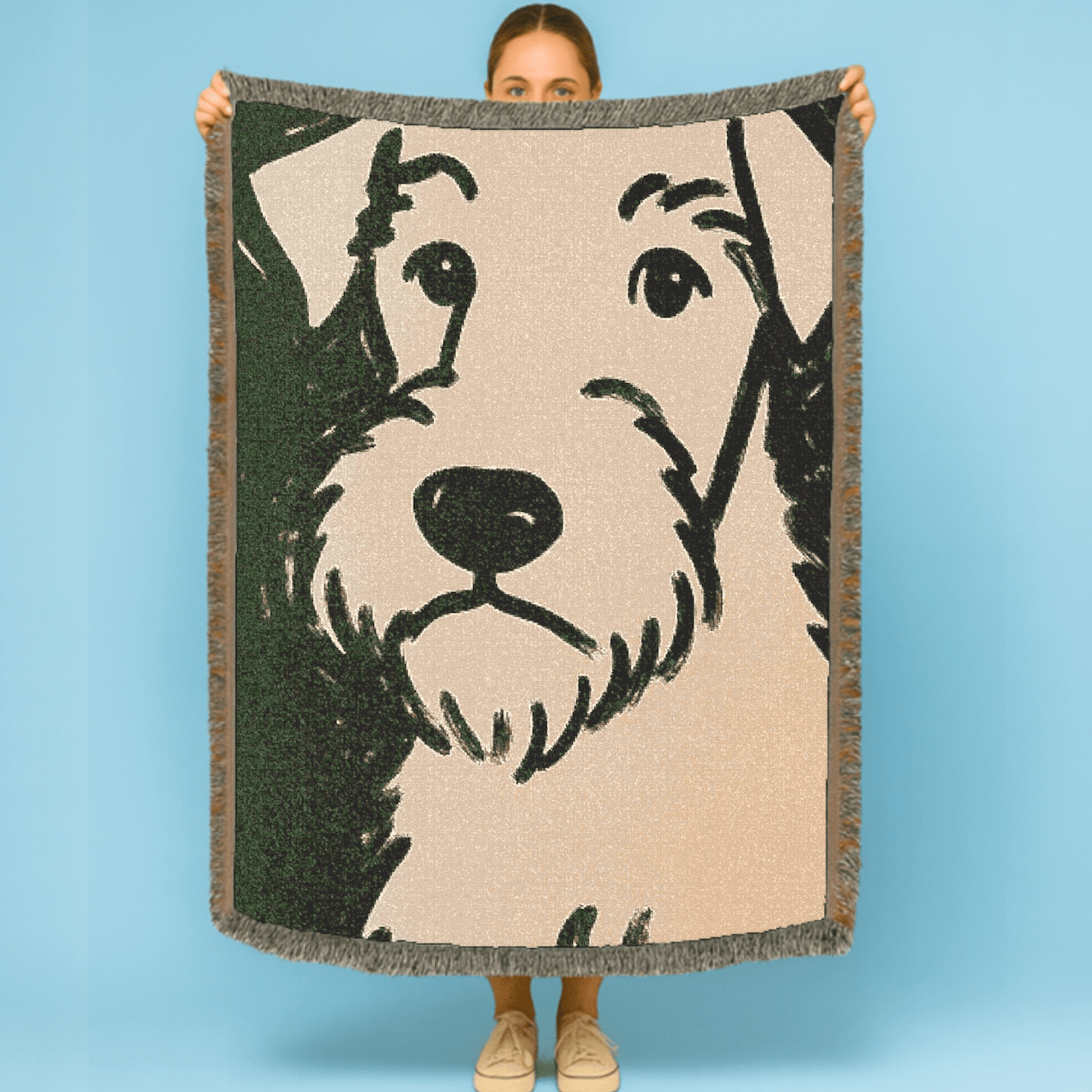 Printify Home Decor Modern Airedale Terrier Dog Portrait, Pet Summer Throw Housewarming, Badly Drawn Home Accent