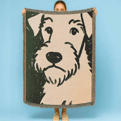 Printify Home Decor Modern Airedale Terrier Dog Portrait, Pet Summer Throw Housewarming, Badly Drawn Home Accent