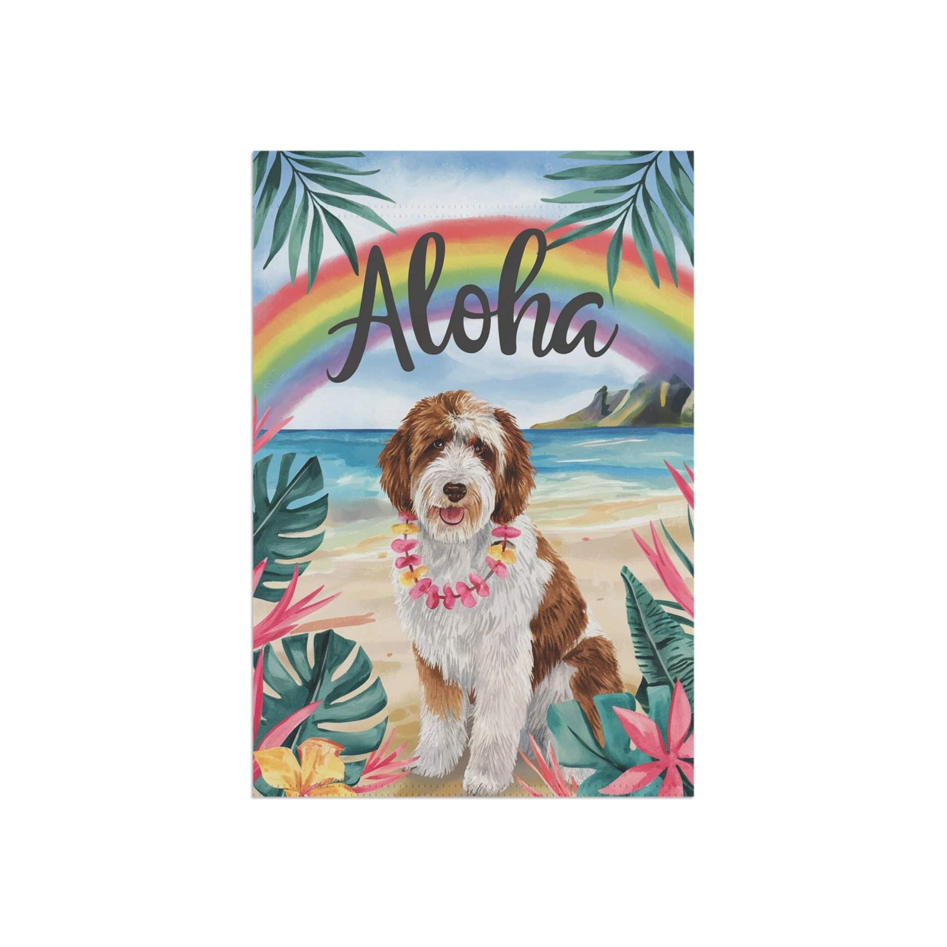 Printify Garden Flag Parti Doodle Dog Aloha Garden Flag