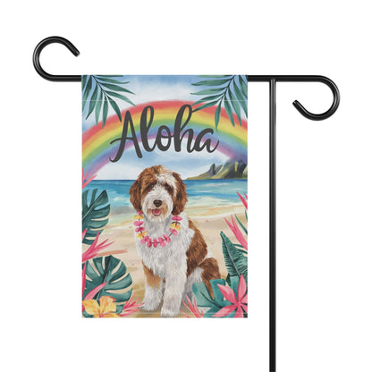 Printify Garden Flag Parti Doodle Dog Aloha Garden Flag