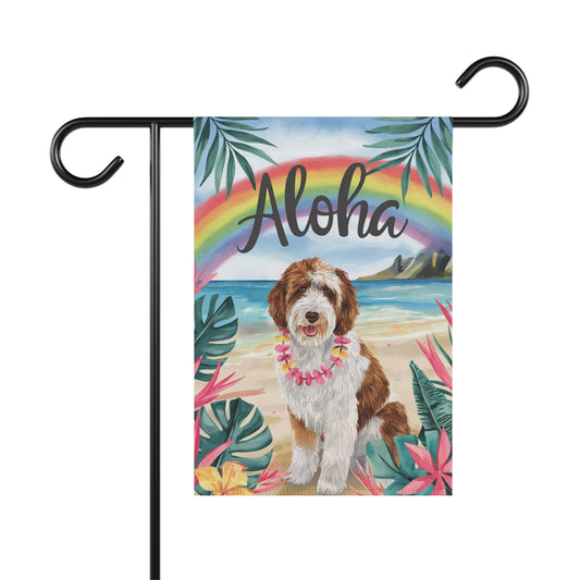 Printify Garden Flag Parti Doodle Dog Aloha Garden Flag