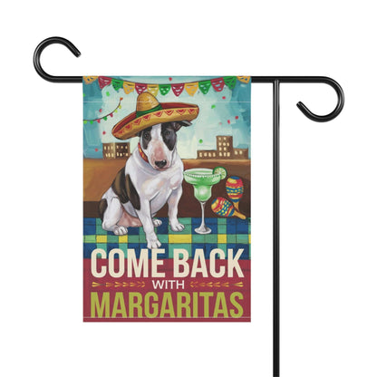 Printify Home Decor Patched Bull Terrier Dog Garden Flag, Cinco de Mayo Fiesta, Margarita Drinking Decor, Front Yard Spring