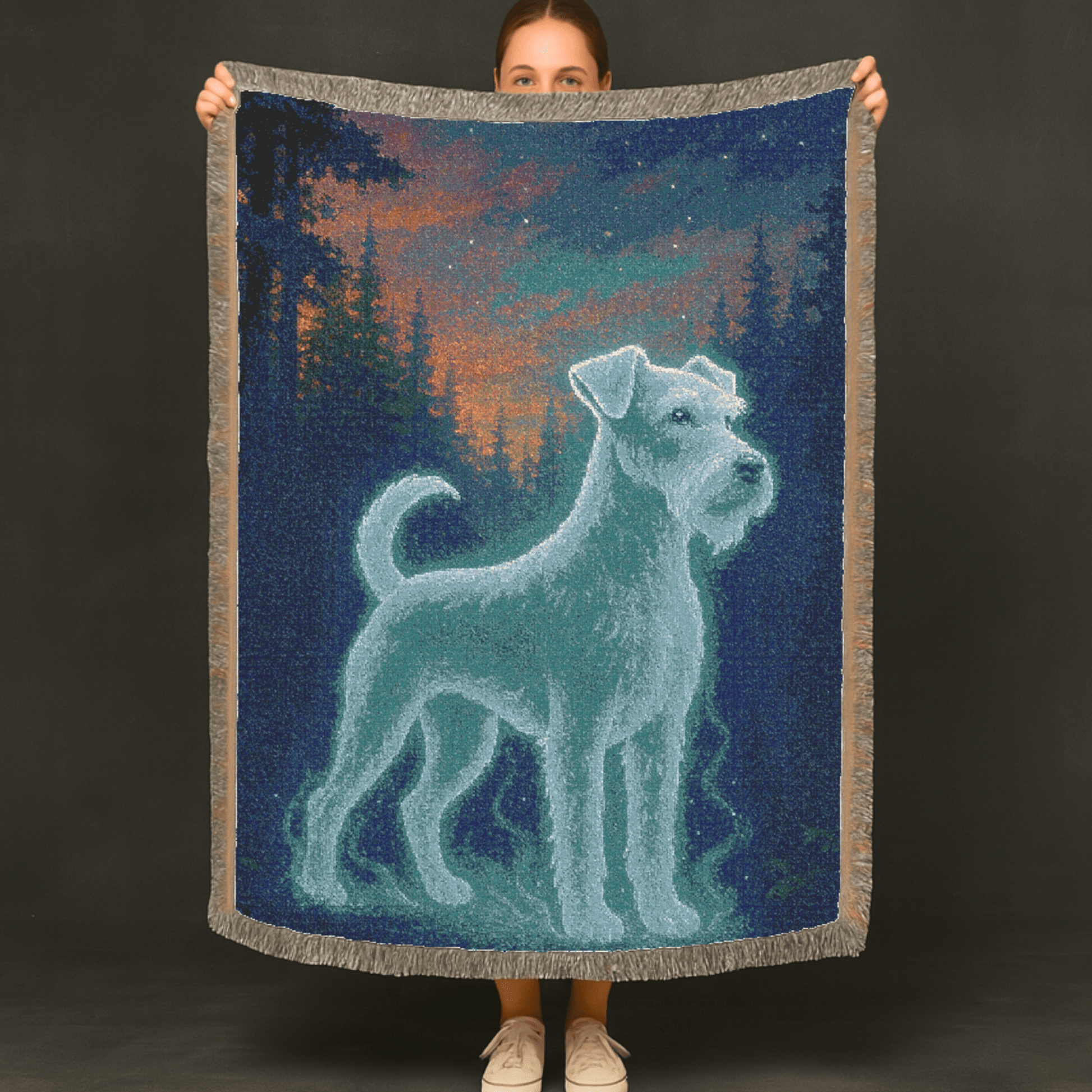 Printify Home Decor Patronus Pet Woven Blanket, Airedale Terrier Dog Throw Housewarming, Fun Home Accent