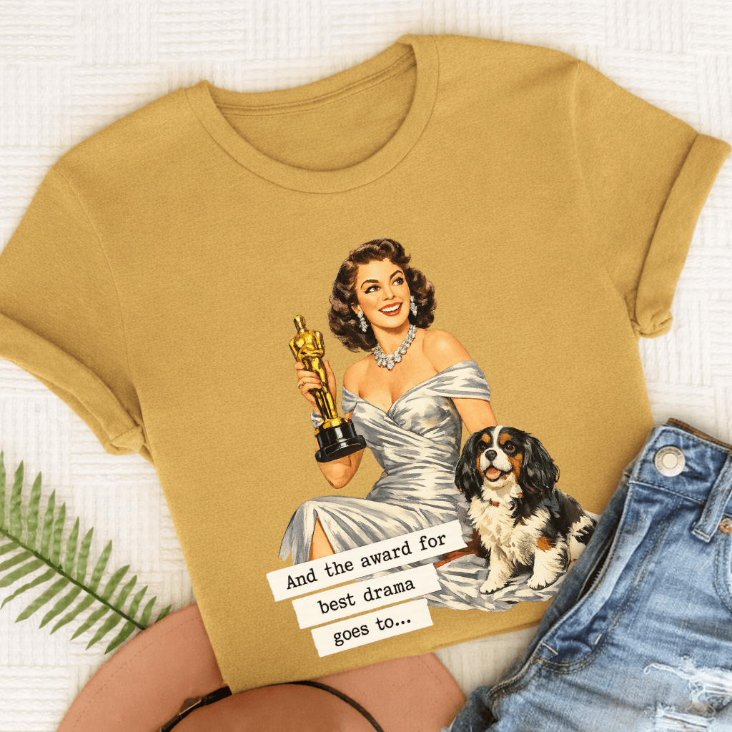 Personalized Cavalier Award for Best Drama Unisex TShirt Comfort Colors Mustard