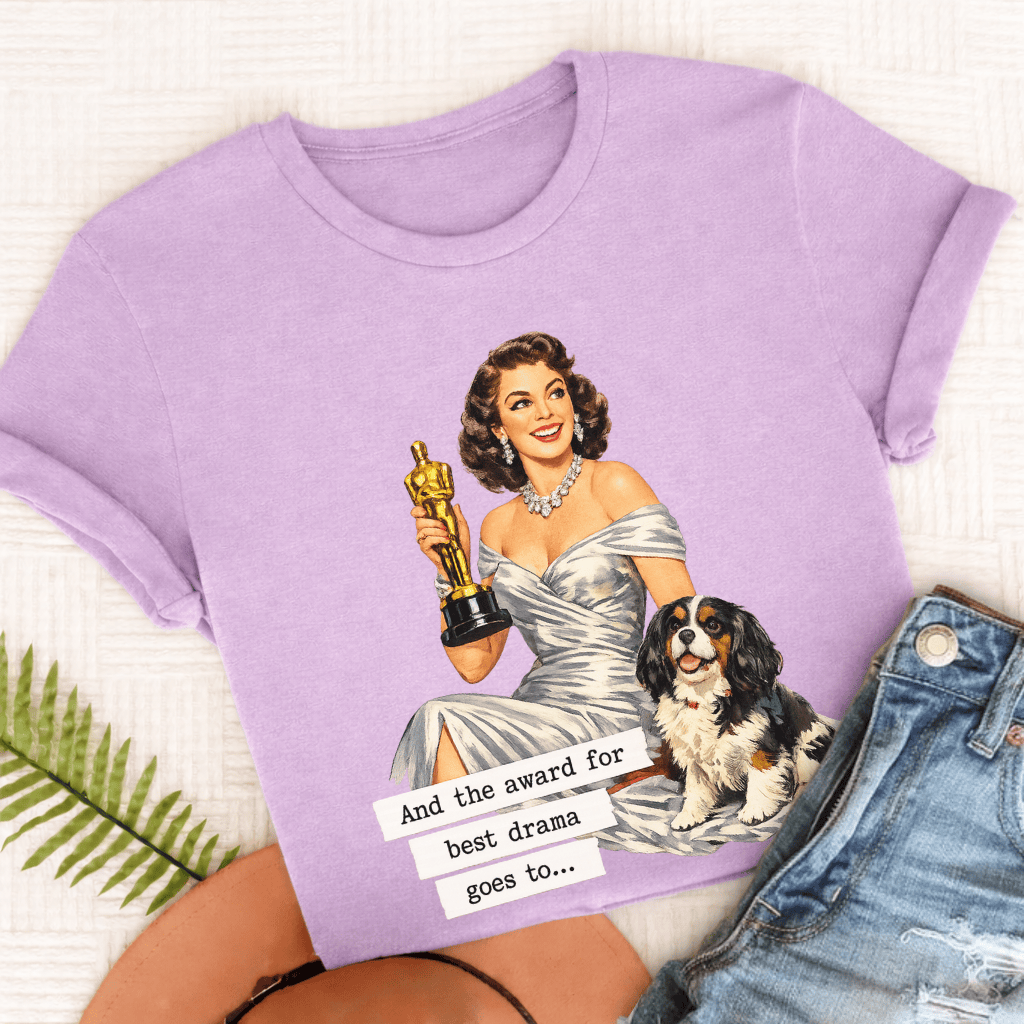 Personalized Cavalier Award for Best Drama Unisex TShirt Comfort Colors Orchid