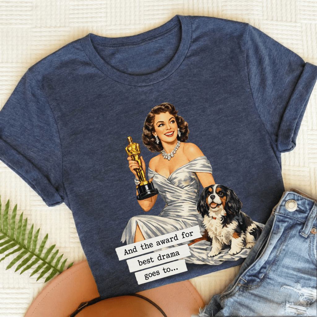 Personalized Cavalier Award for Best Drama Unisex TShirt Heather Navy