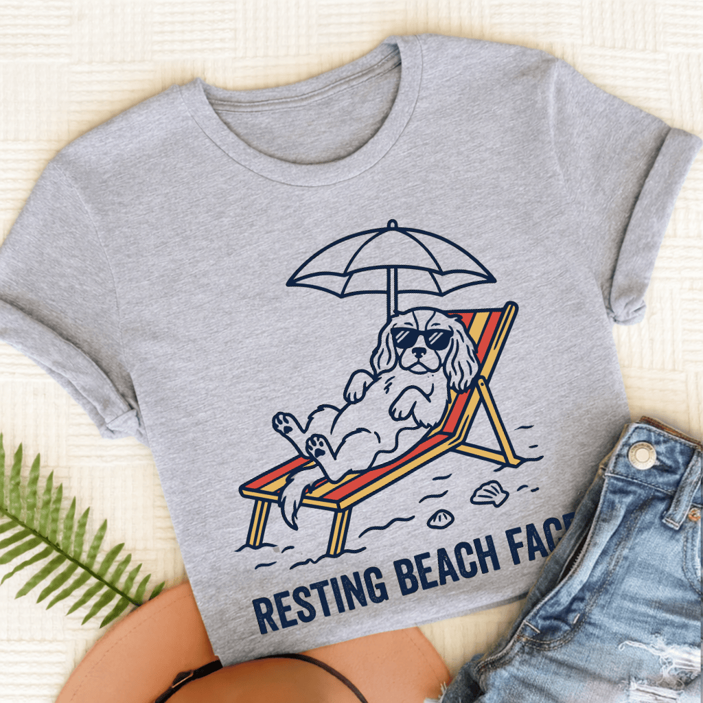 Personalized Cavalier Beach Unisex TShirt Sport Grey
