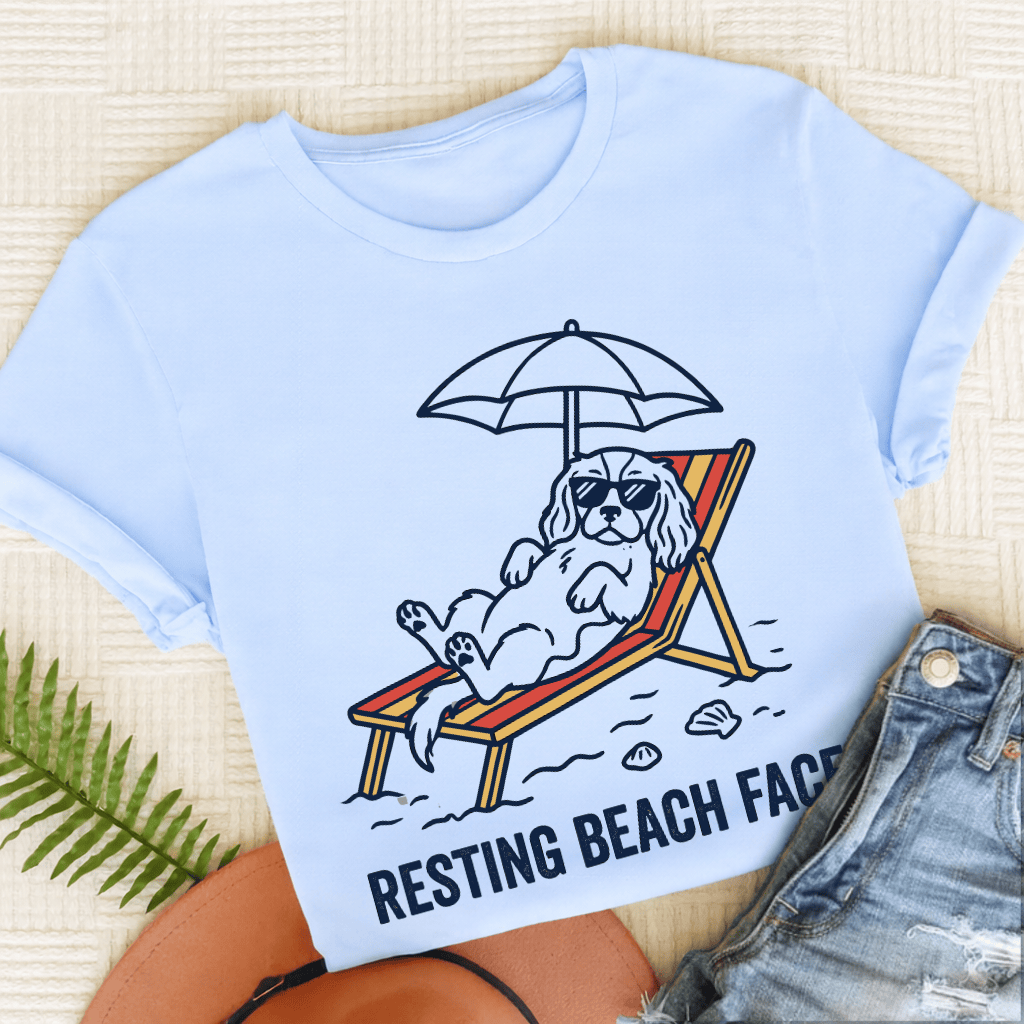 Personalized Cavalier Beach Unisex TShirt Light Blue