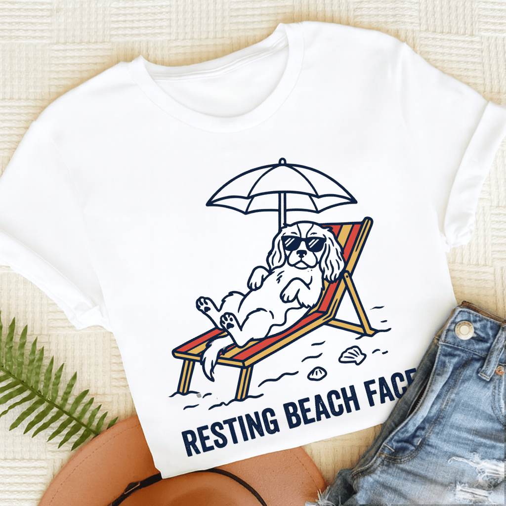 Personalized Cavalier Beach Unisex TShirt White