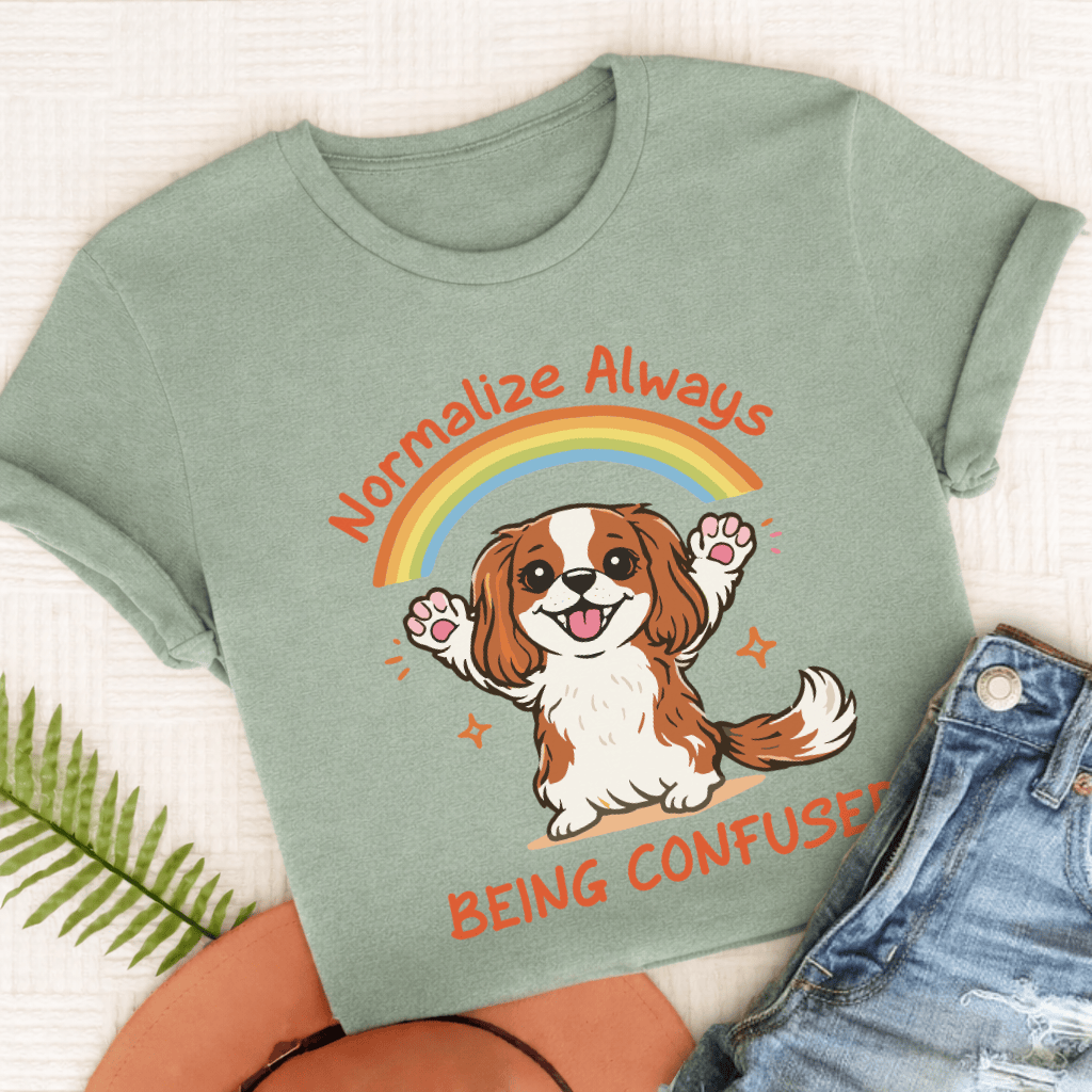 Personalized Cavalier Being Confused Unisex TShirt Comfort Colors Bay