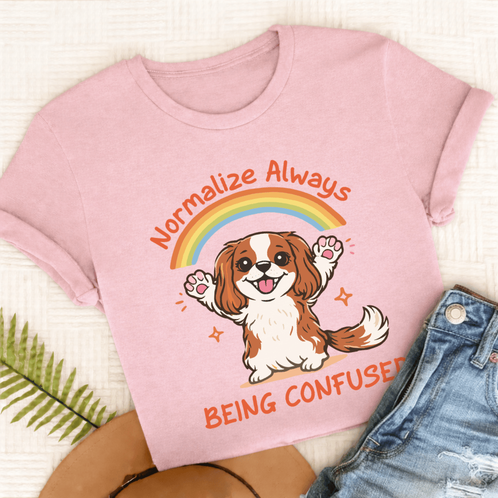 Personalized Cavalier Being Confused Unisex TShirt Comfort Colors Blossom