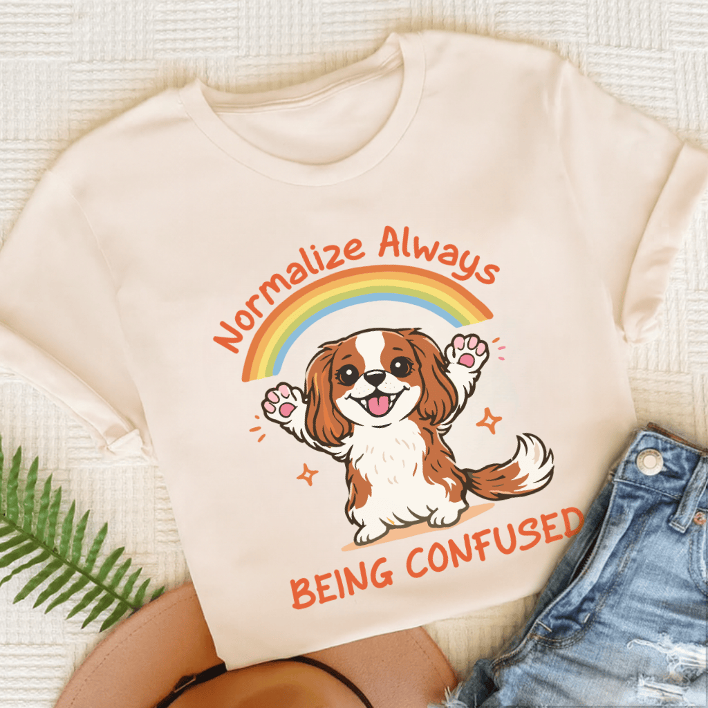 Personalized Cavalier Being Confused Unisex TShirt Natural