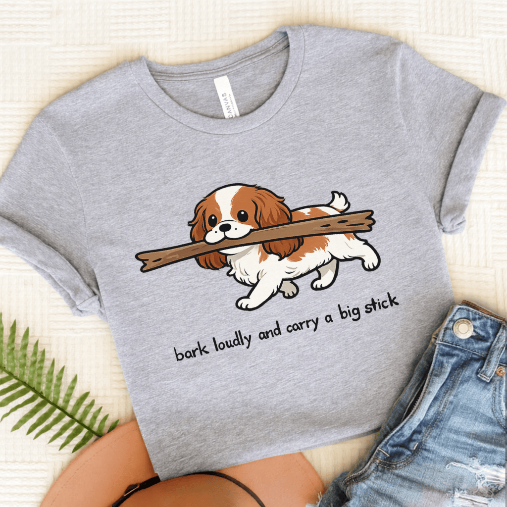Personalized Cavalier Big Stick Unisex TShirt Athletic Heather