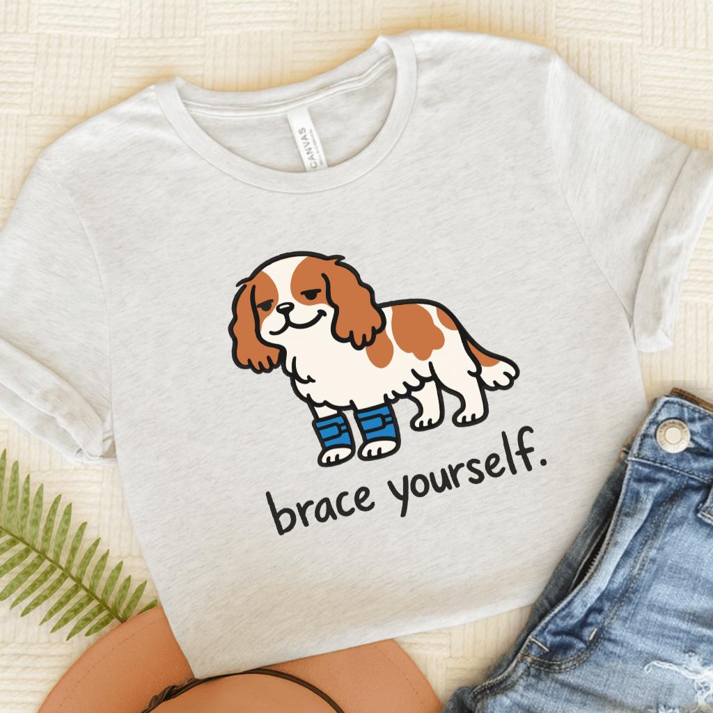 Personalized Cavalier Brace Unisex Tshirt Ash