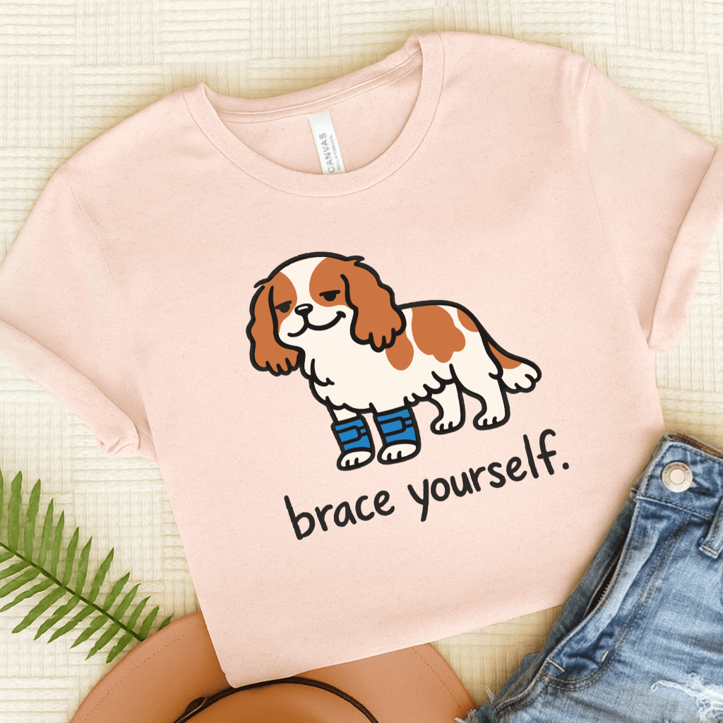 Personalized Cavalier Brace Unisex Tshirt Soft Pink