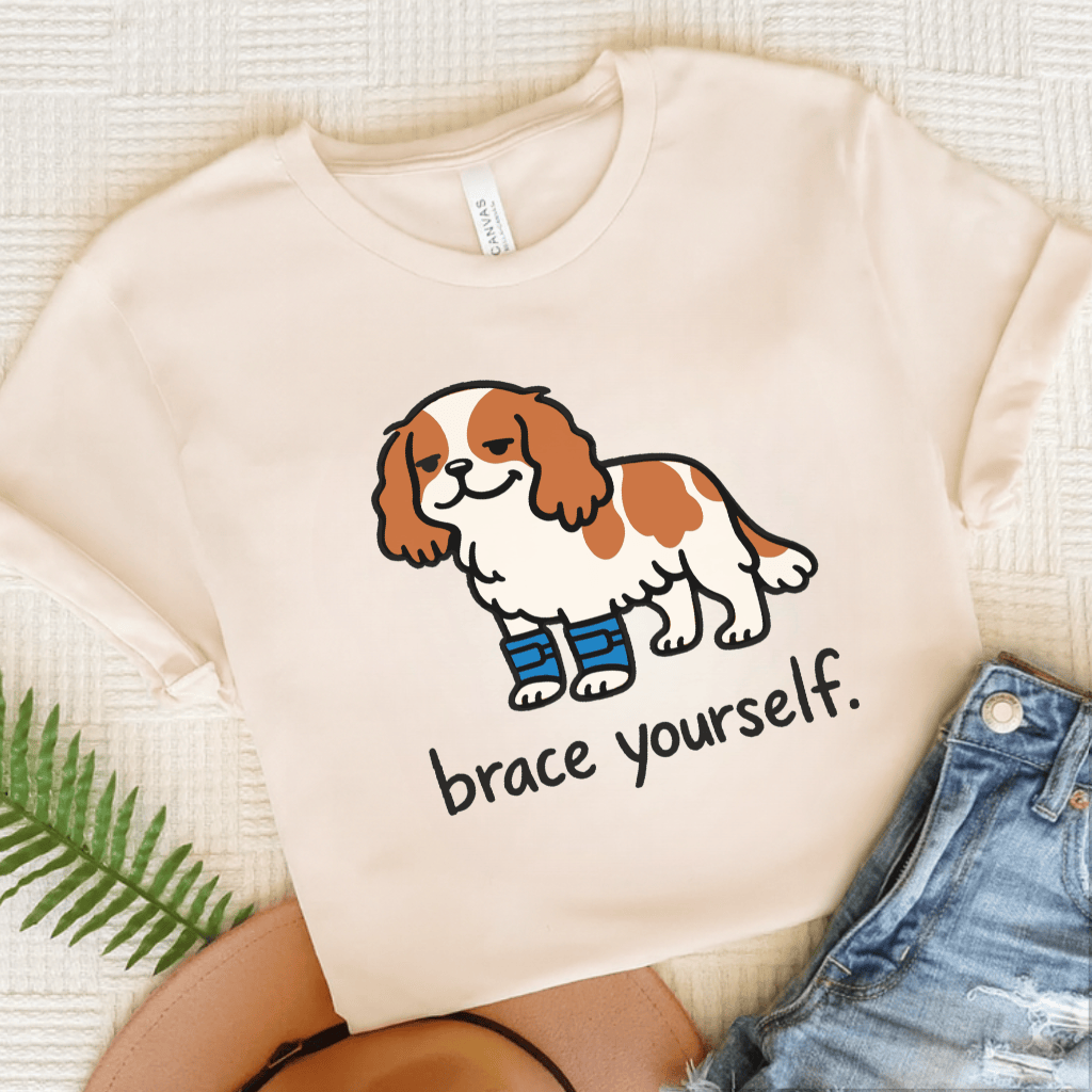 Personalized Cavalier Brace Unisex Tshirt Natural