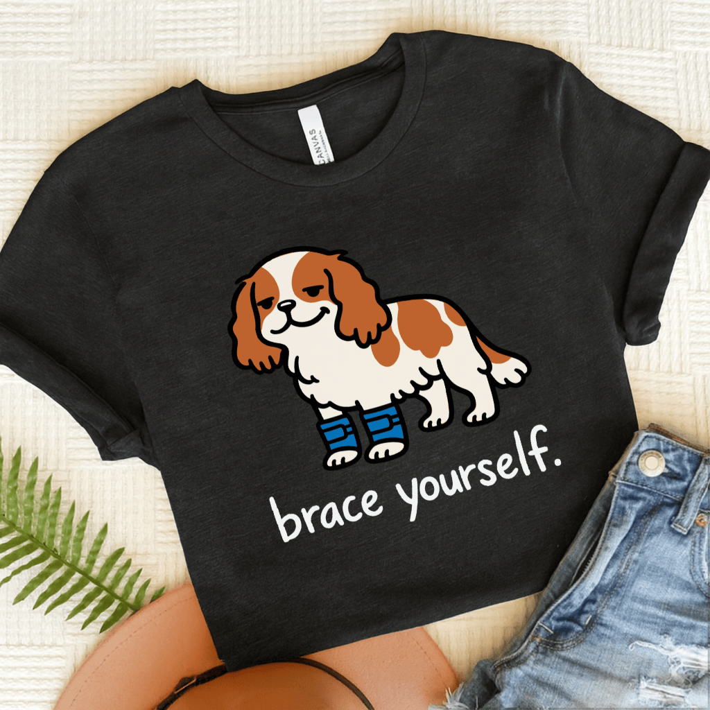 Personalized Cavalier Brace Unisex Tshirt Dark Grey Heather