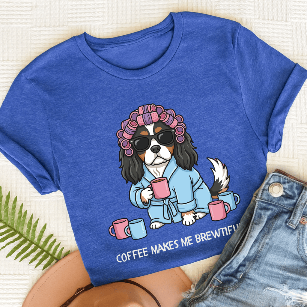 Personalized Cavalier Brewtiful Unisex TShirt Heather Royal