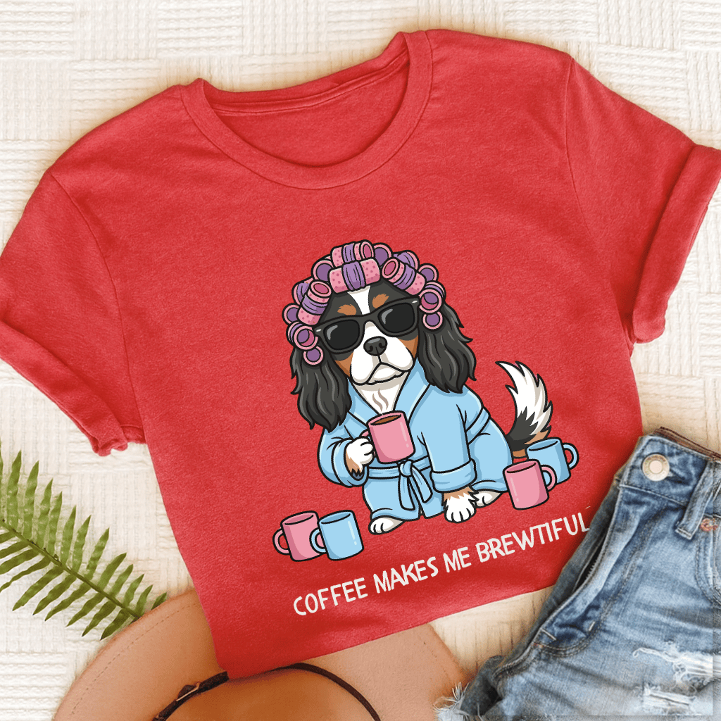 Personalized Cavalier Brewtiful Unisex TShirt Heather Red