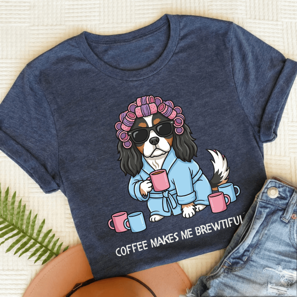 Personalized Cavalier Brewtiful Unisex TShirt Heather Navy