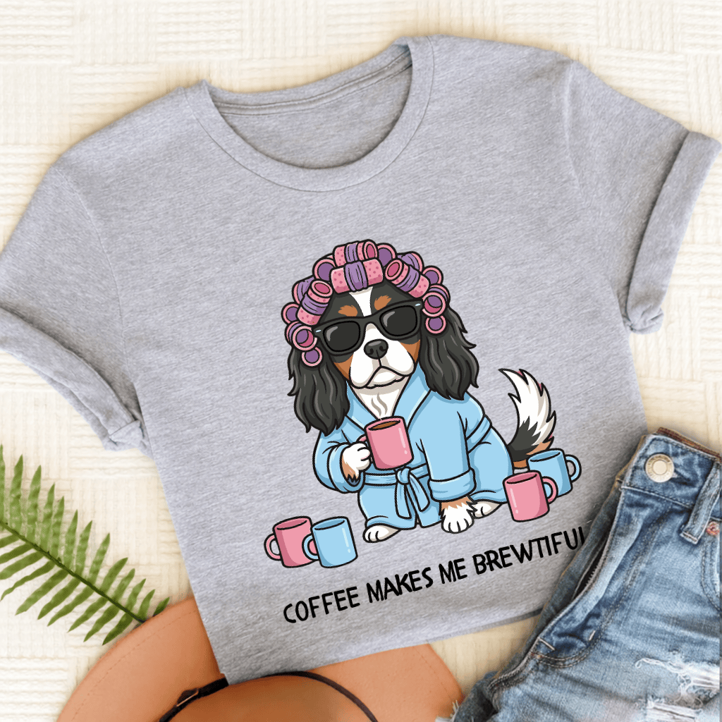Personalized Cavalier Brewtiful Unisex TShirt Sport Grey
