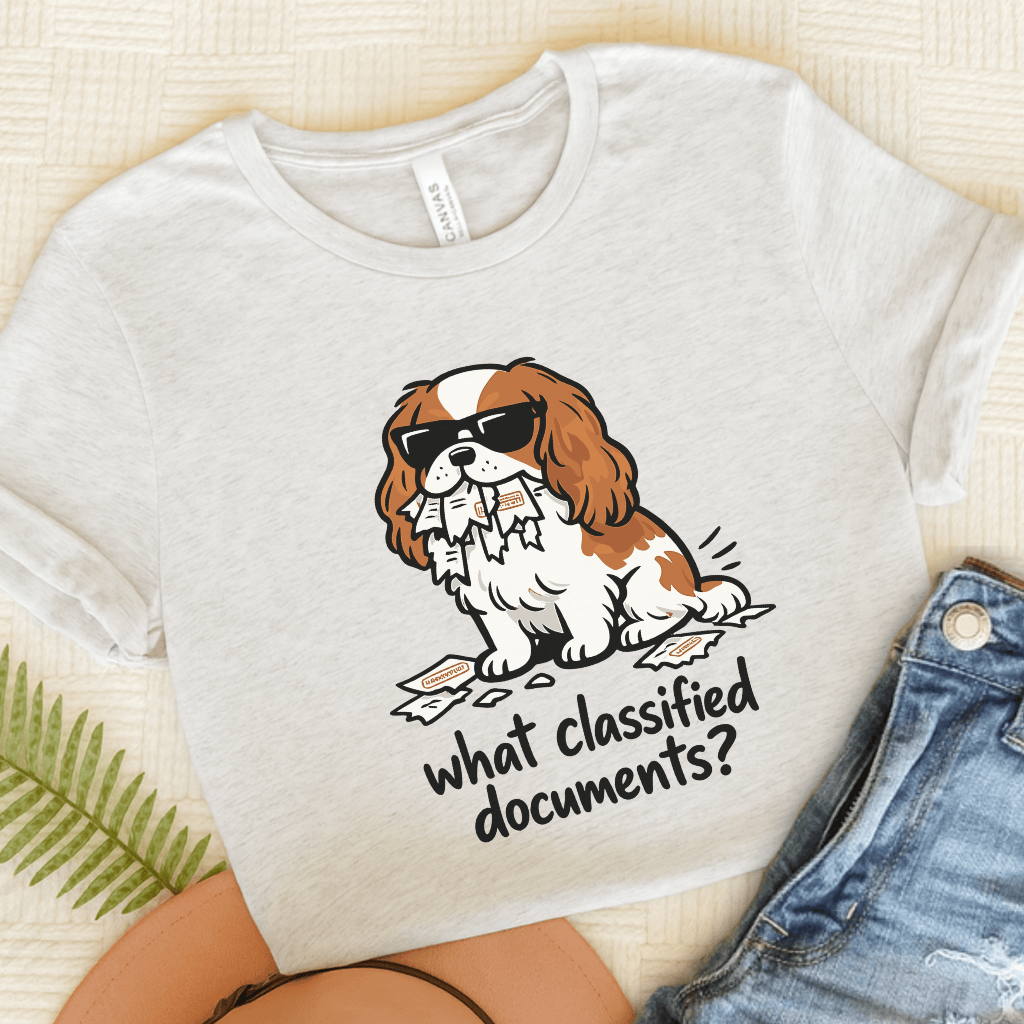 Personalized Cavalier Classified Unisex Tshirt Ash