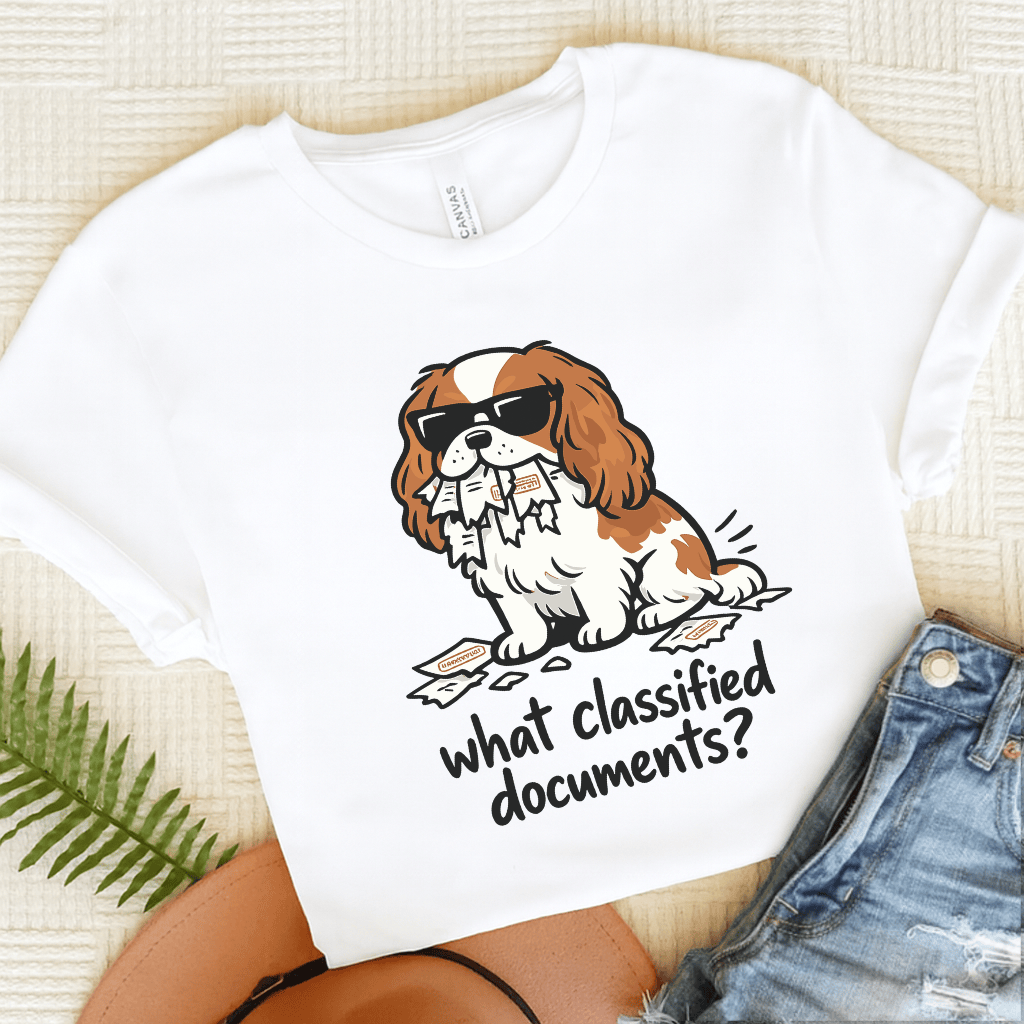 Personalized Cavalier Classified Unisex Tshirt White