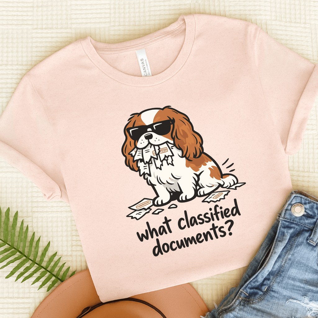 Personalized Cavalier Classified Unisex Tshirt Soft Pink