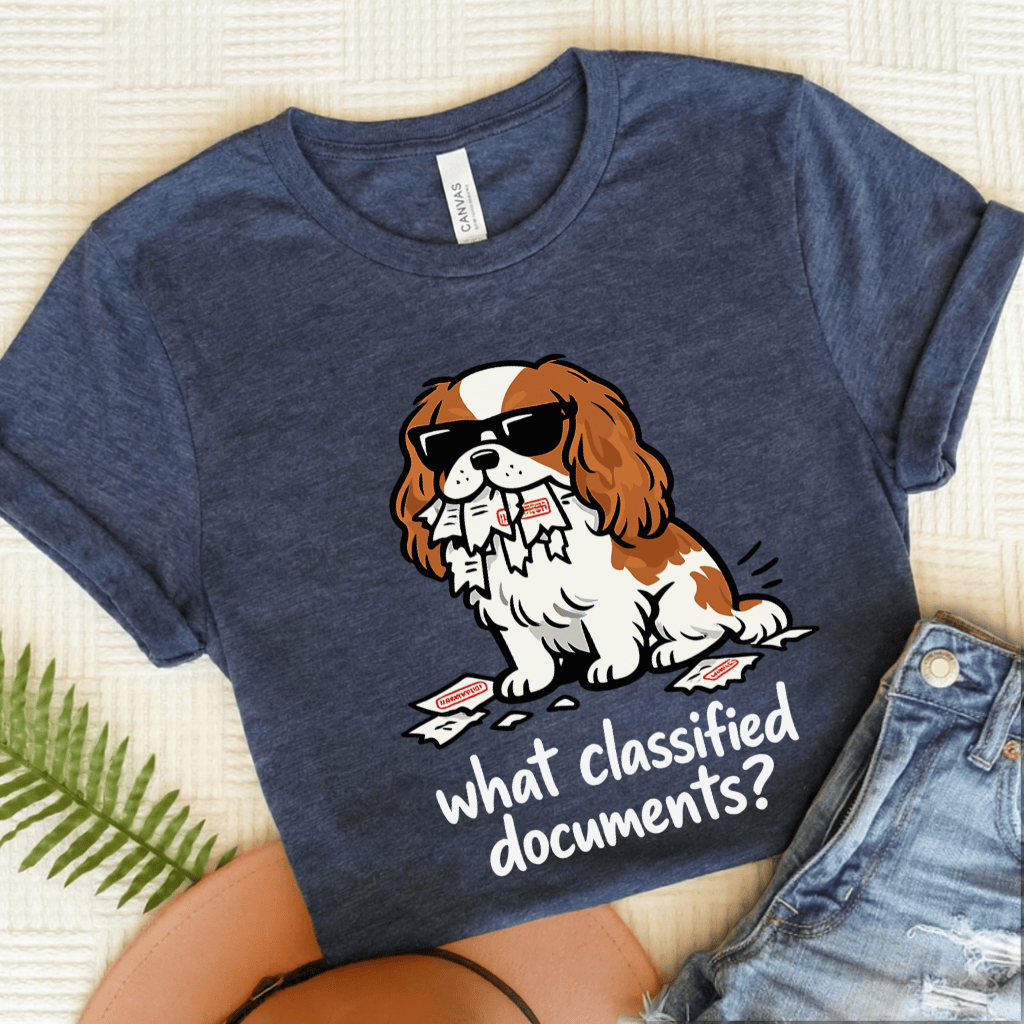 Personalized Cavalier Classified Unisex Tshirt Heather Navy