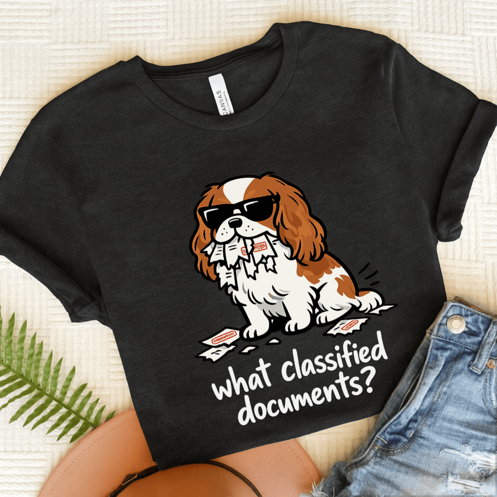 Personalized Cavalier Classified Unisex Tshirt Dark Grey Heather