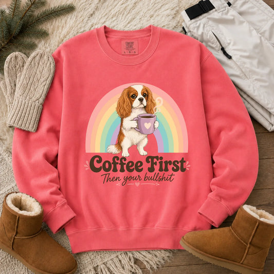 Sweatshirt Watermelon / S Personalized Cavalier Coffee First Unisex Sweatshirt