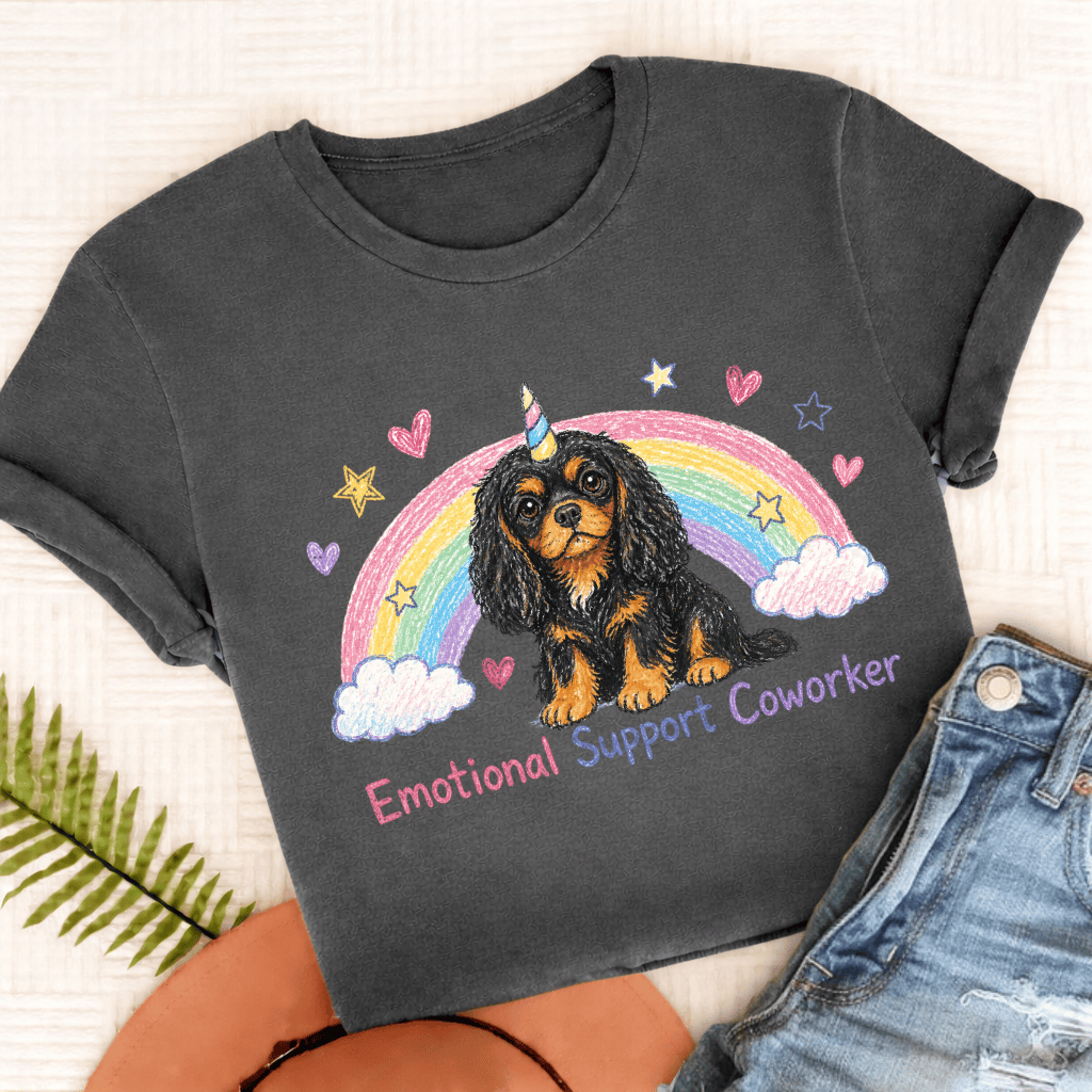 Personalized Cavalier Crayon Coworker Unisex TShirt Comfort Colors Pepper