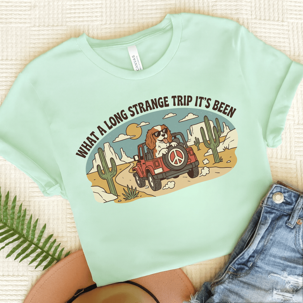 Personalized Cavalier Desert Travel Unisex TShirt Heather Mint