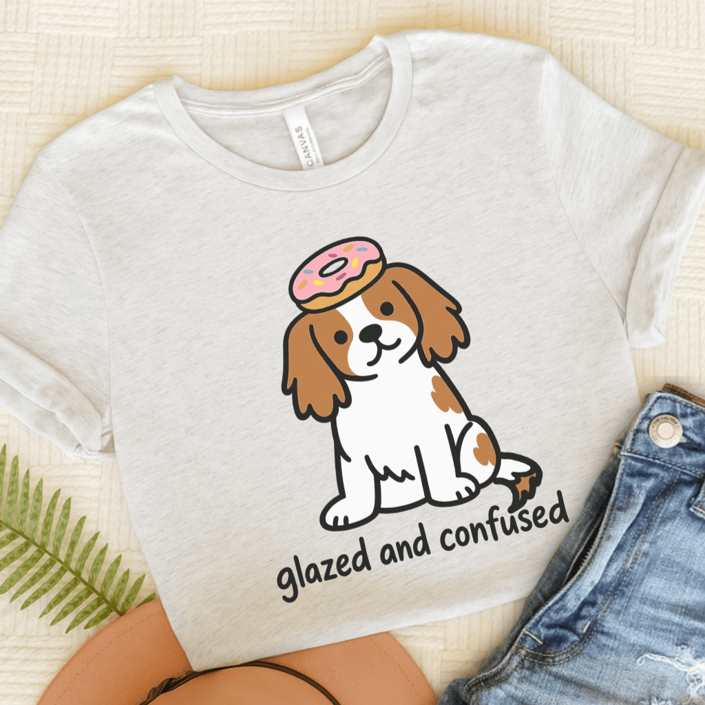 Personalized Cavalier Donut Unisex Tshirt Ash