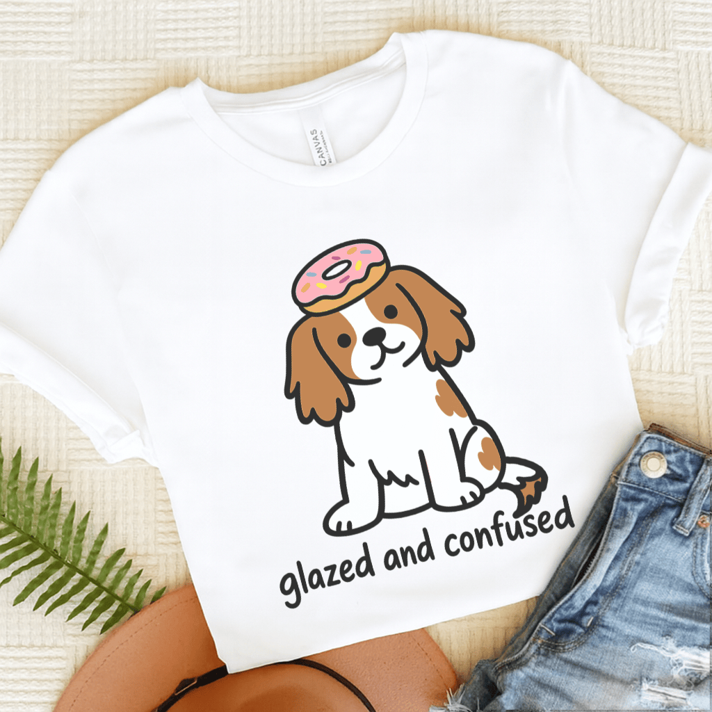 Personalized Cavalier Donut Unisex Tshirt White