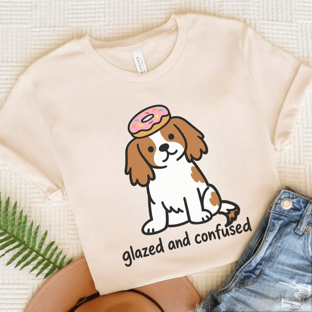 Personalized Cavalier Donut Unisex Tshirt Natural