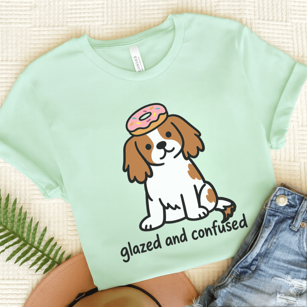 Personalized Cavalier Donut Unisex Tshirt Heather Mint