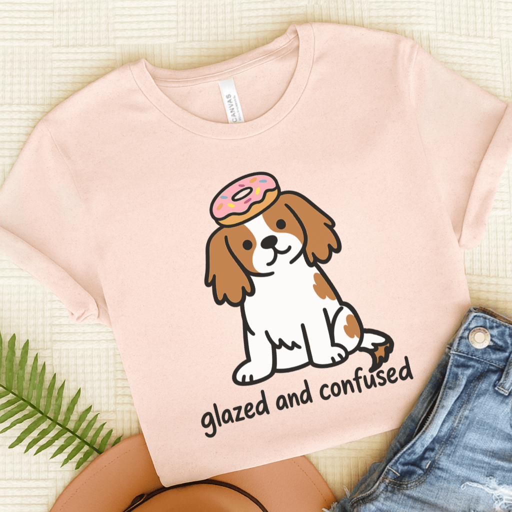 Personalized Cavalier Donut Unisex Tshirt Soft Pink