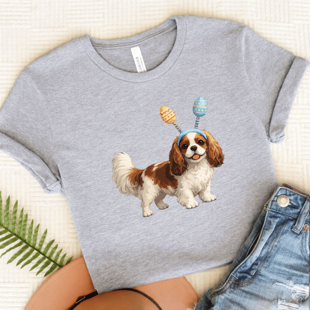 Personalized Cavalier Easter Eggs Unisex TShirt Athletic Heather