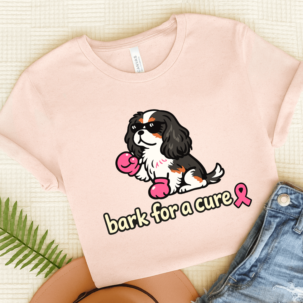 Personalized Cavalier Fight Cancer Unisex TShirt Soft Pink