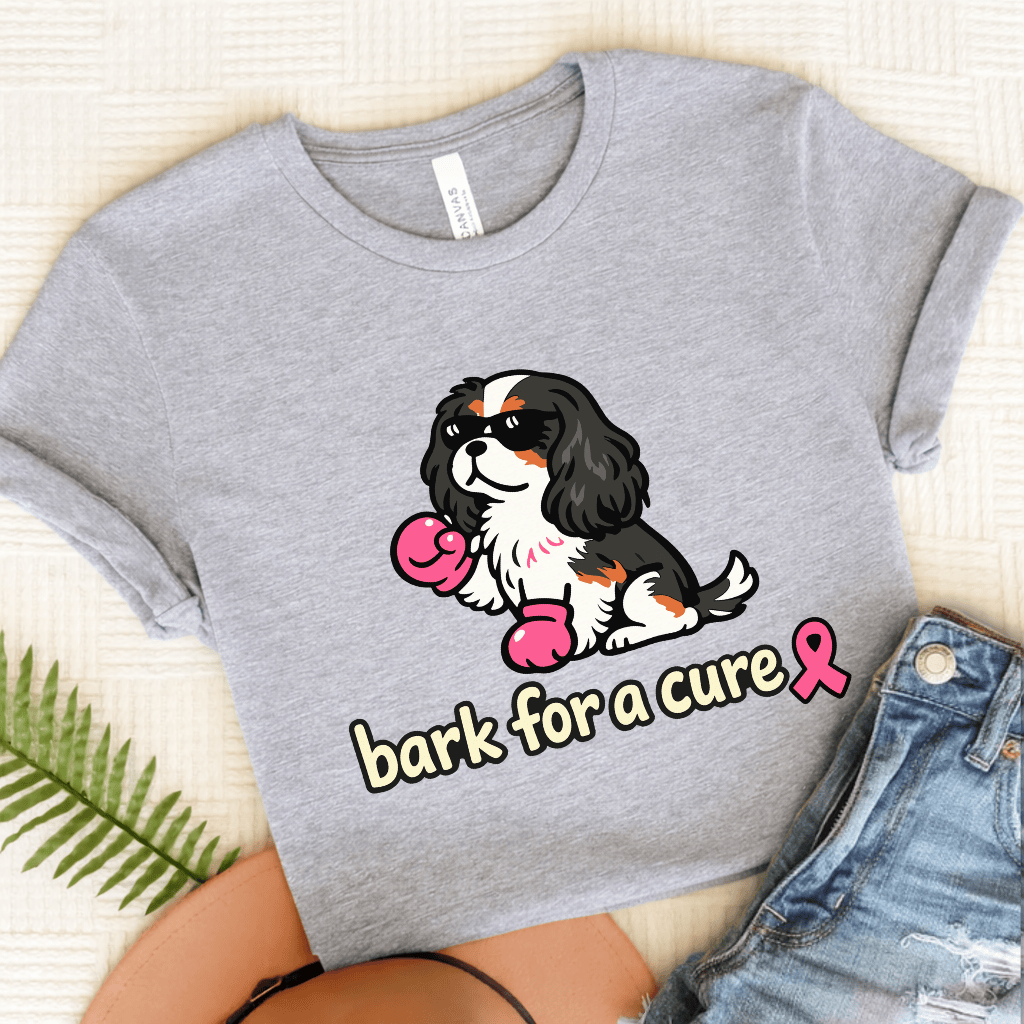 Personalized Cavalier Fight Cancer Unisex TShirt Athletic Heather