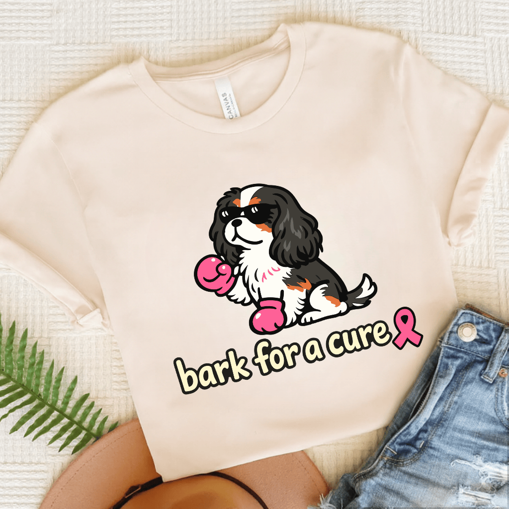 Personalized Cavalier Fight Cancer Unisex TShirt Natural