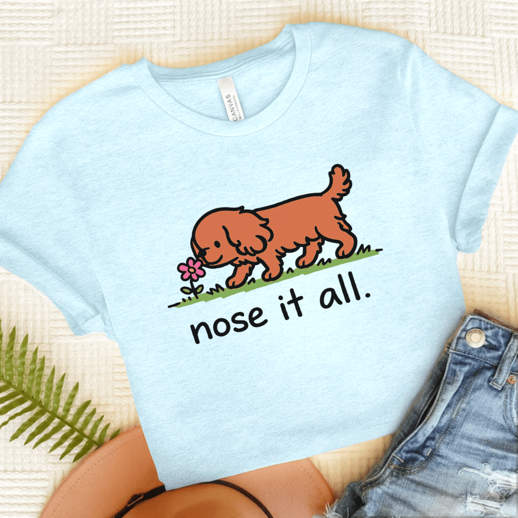 Personalized Cavalier Flower Unisex TShirt Heather Ice Blue