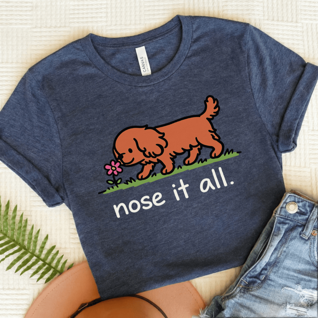Personalized Cavalier Flower Unisex TShirt Heather Navy